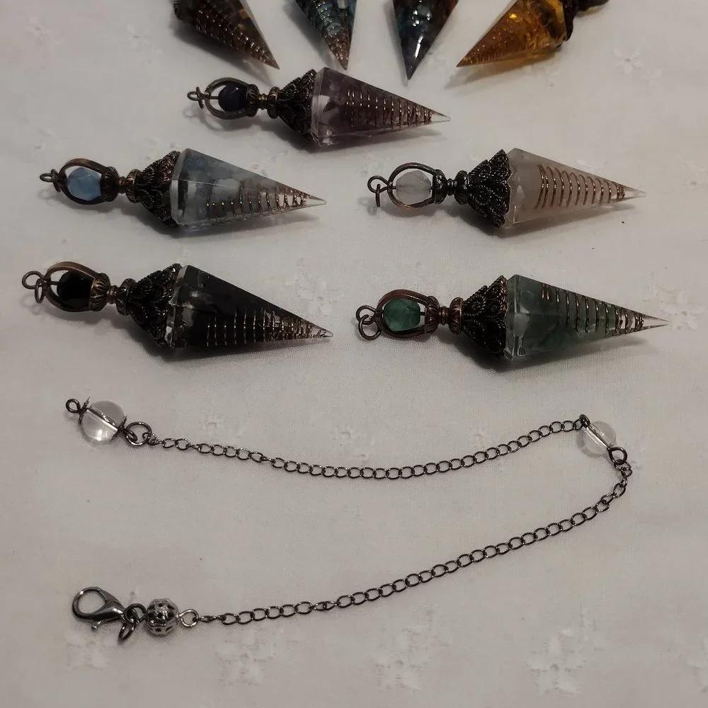 Rose Quartz Chip Crystal Pendulum - Picture 2 of 6